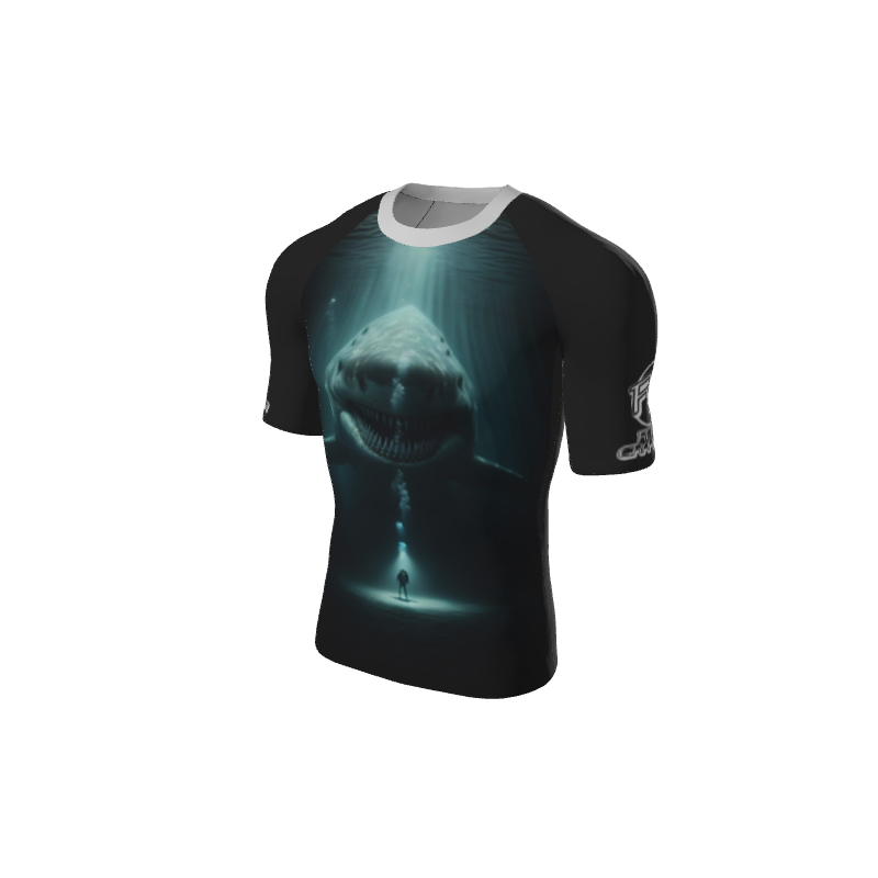 Retro Grappler Custom Single Color Short Sleeve Rash Guard. (x 1)