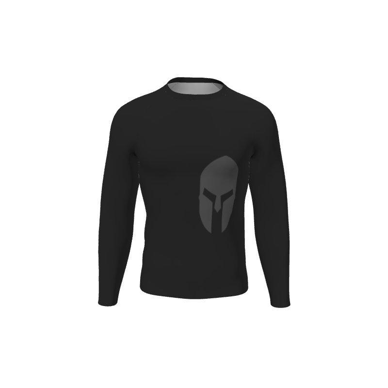 Retro Grappler Custom Single Color Long Sleeve Rash Guard. (x 1)