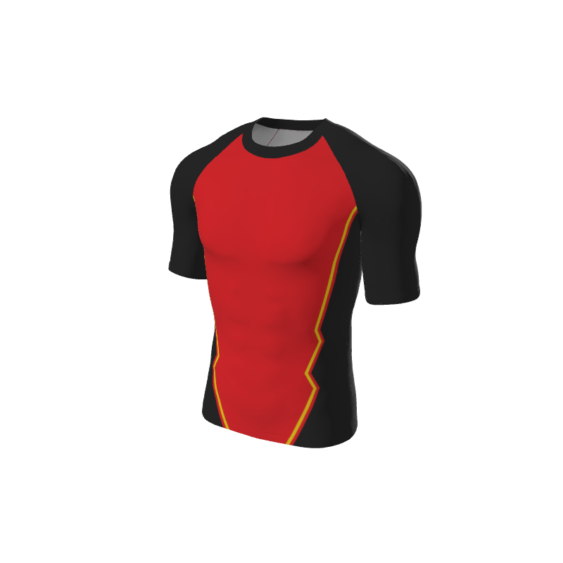 Retro Grappler Custom Jagged Short Sleeve Rash Guard. (x 1)