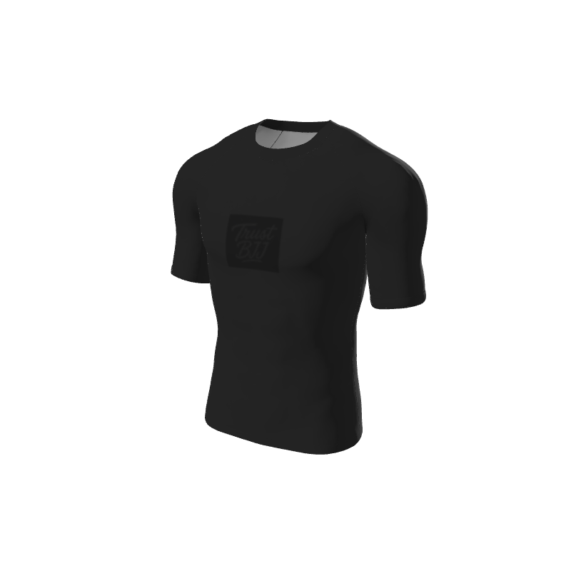 Retro Grappler Custom Single Color Short Sleeve Rash Guard. (x 1)