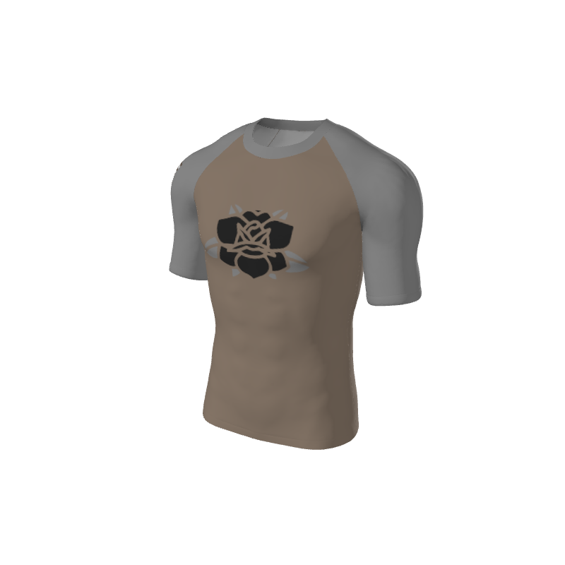 Retro Grappler Custom Single Color Short Sleeve Rash Guard. (x 1)