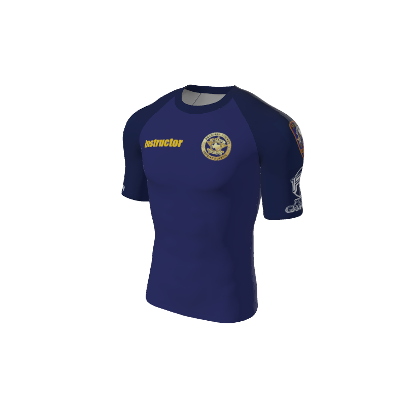 Retro Grappler Custom Single Color Short Sleeve Rash Guard. (x 1)