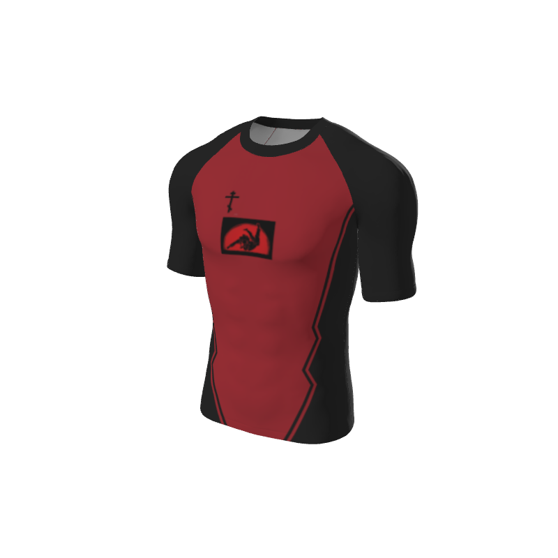 Retro Grappler Custom Jagged Short Sleeve Rash Guard. (x 1)