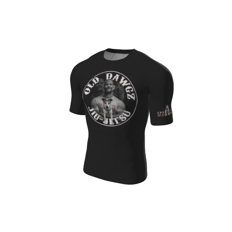 Retro Grappler Custom Single Color Short Sleeve Rash Guard. (x 2)