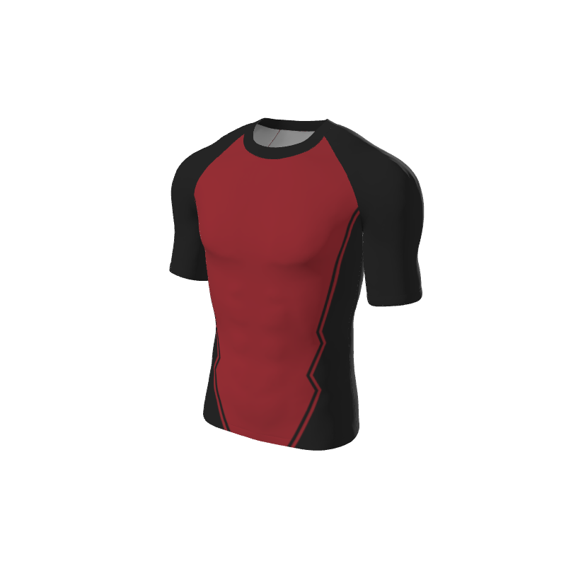 Retro Grappler Custom Jagged Short Sleeve Rash Guard. (x 1)