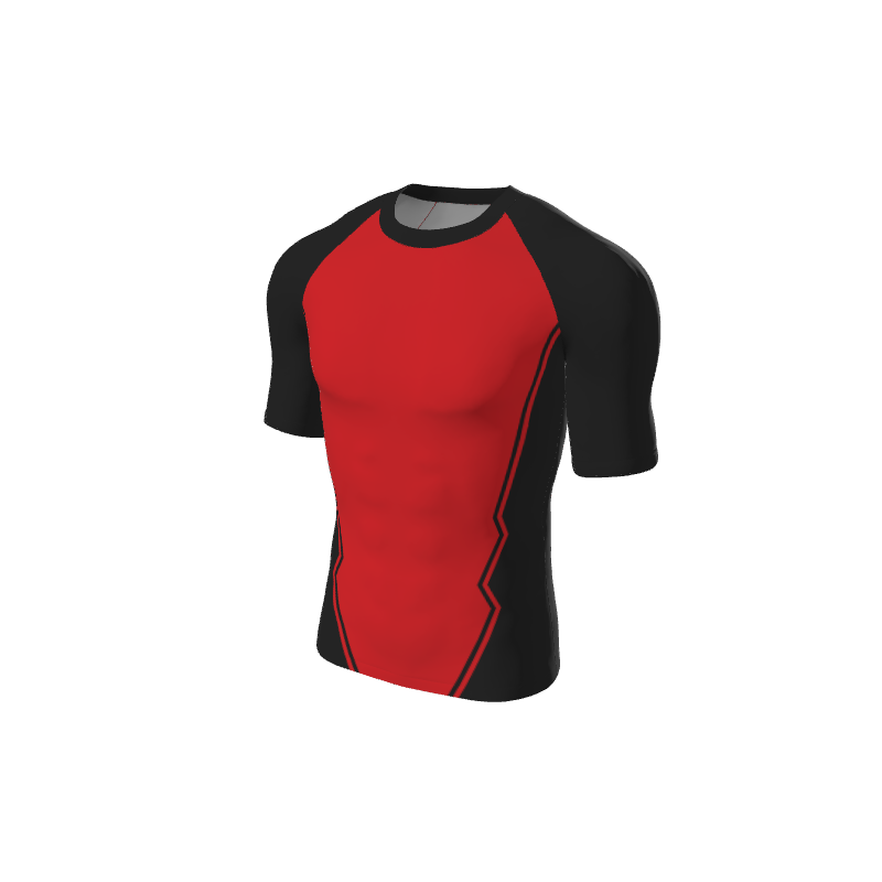 Retro Grappler Custom Jagged Short Sleeve Rash Guard. (x 1)