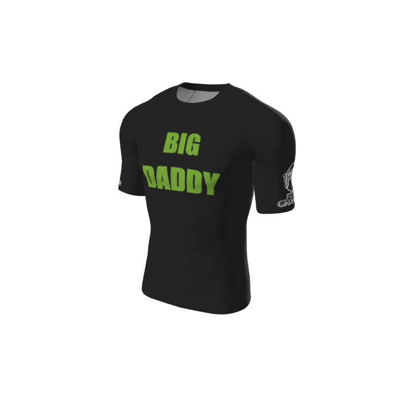 Retro Grappler Custom Single Color Short Sleeve Rash Guard. (x 1)