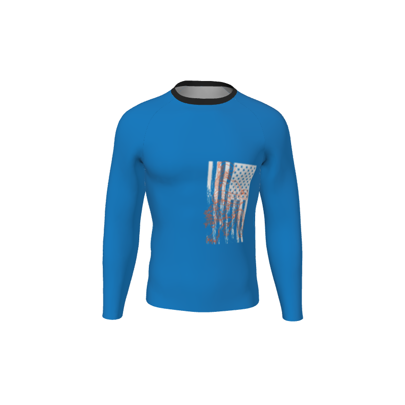 Retro Grappler Custom Single Color Long Sleeve Rash Guard. (x 1)