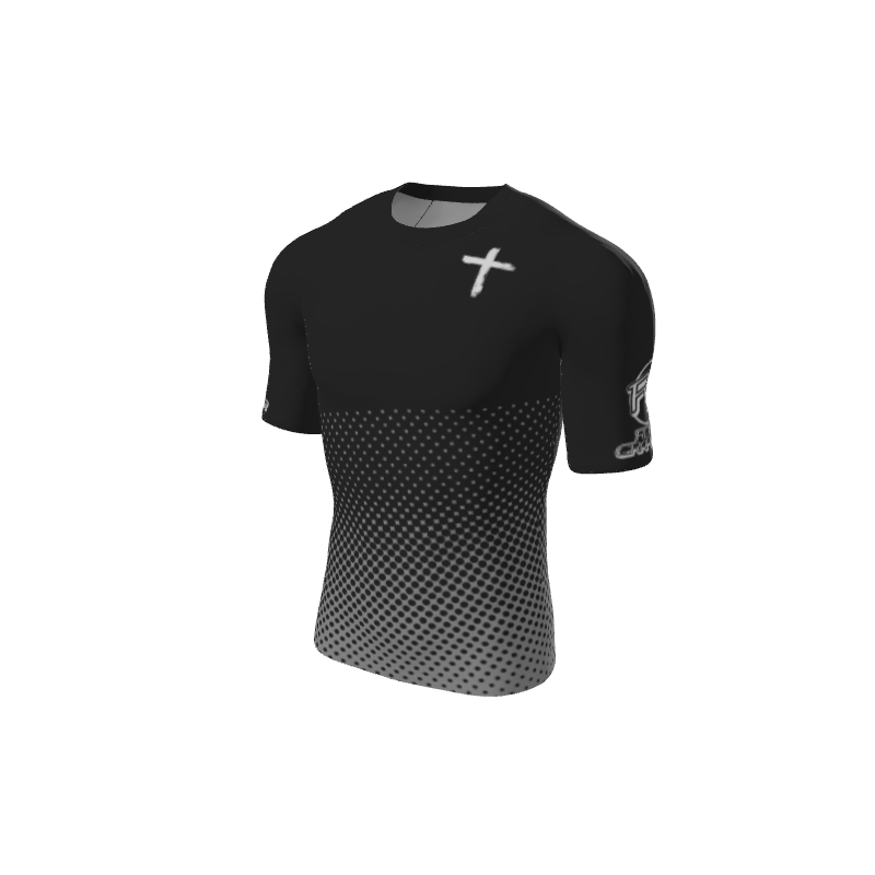 Retro Grappler Custom Halftone Short Sleeve Rash Guard. (x 1)