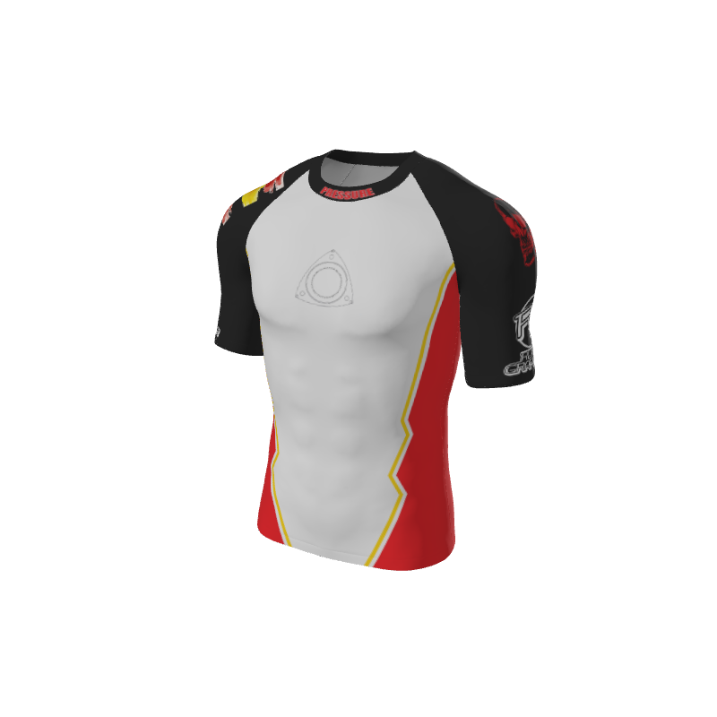 Retro Grappler Custom Jagged Short Sleeve Rash Guard. (x 1)