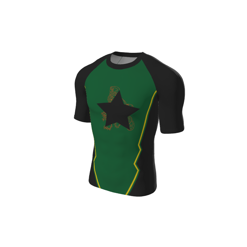 Retro Grappler Custom Jagged Short Sleeve Rash Guard. (x 1)