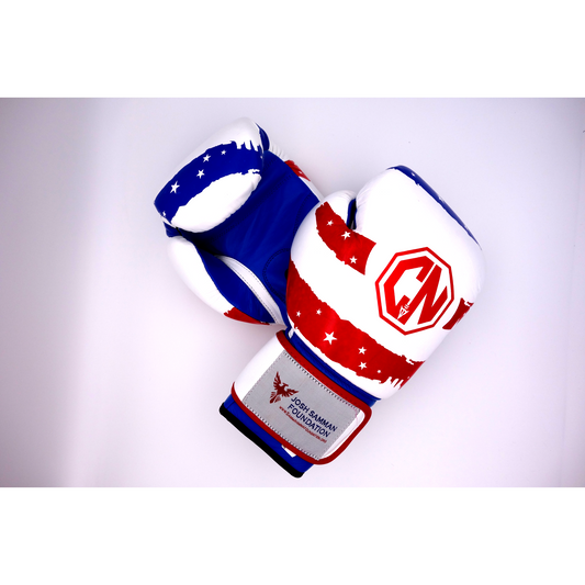 Combat Night Red White and Blue Boxing Gloves 16oz