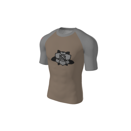 Retro Grappler Custom Single Color Short Sleeve Rash Guard. (x 1)