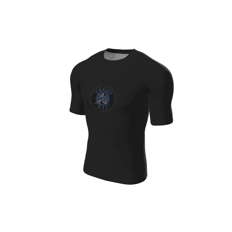 Retro Grappler Custom Single Color Short Sleeve Rash Guard. (x 1)