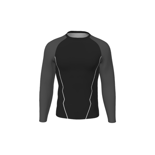 Retro Grappler Custom Jagged Long Sleeve Rash Guard. (x 1)