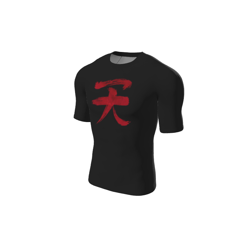 Retro Grappler Custom Single Color Short Sleeve Rash Guard. (x 1)