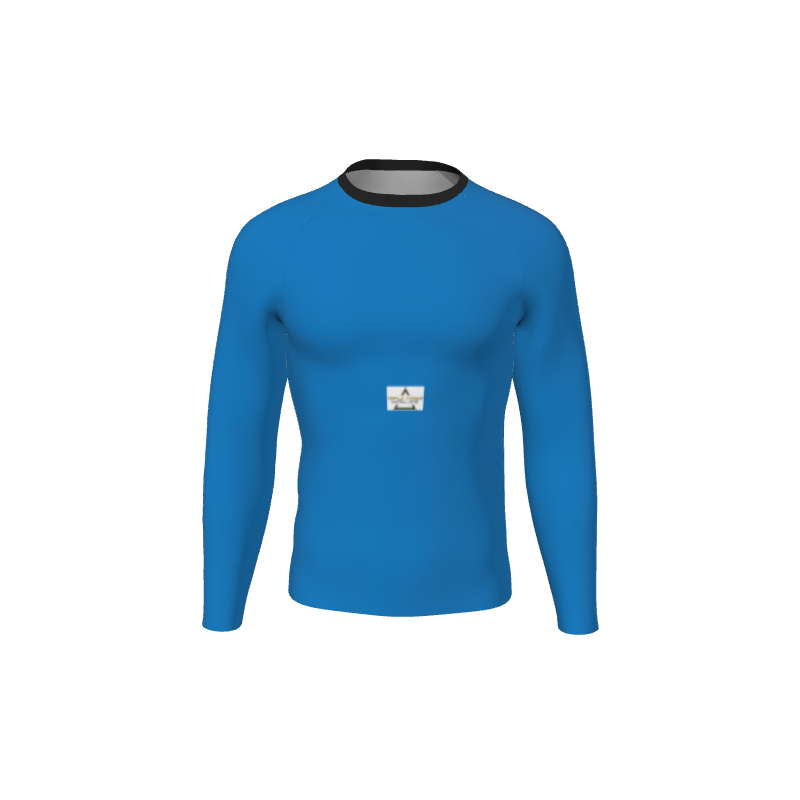 Retro Grappler Custom Single Color Long Sleeve Rash Guard. (x 1)