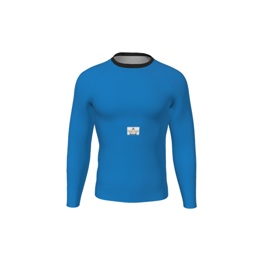 Retro Grappler Custom Single Color Long Sleeve Rash Guard. (x 1)