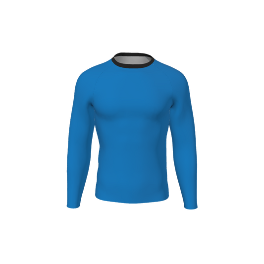 Retro Grappler Custom Single Color Long Sleeve Rash Guard. (x 1)