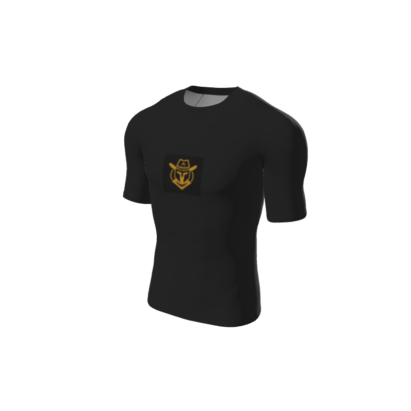 Retro Grappler Custom Single Color Short Sleeve Rash Guard. (x 1)