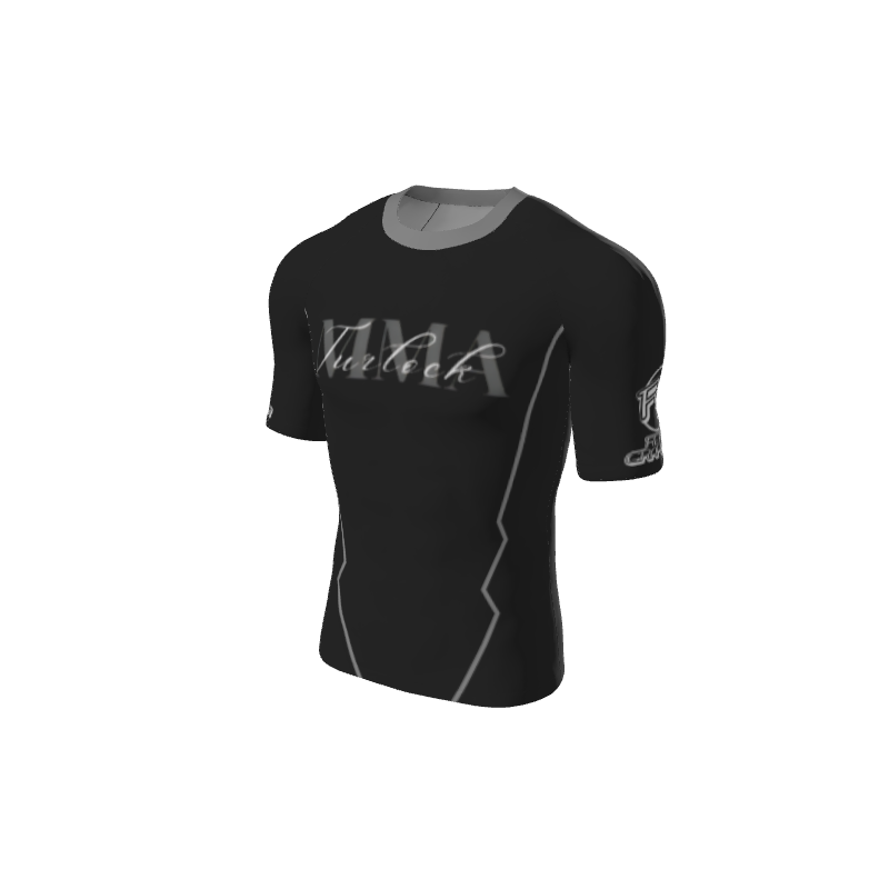 Retro Grappler Custom Jagged Short Sleeve Rash Guard. (x 1)