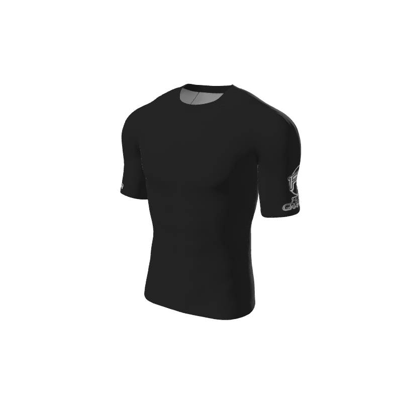 Retro Grappler Custom Single Color Short Sleeve Rash Guard. (x 1)