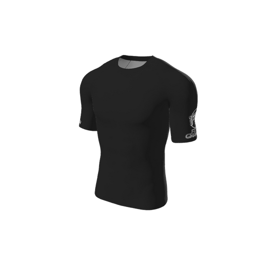 Retro Grappler Custom Single Color Short Sleeve Rash Guard. (x 1)