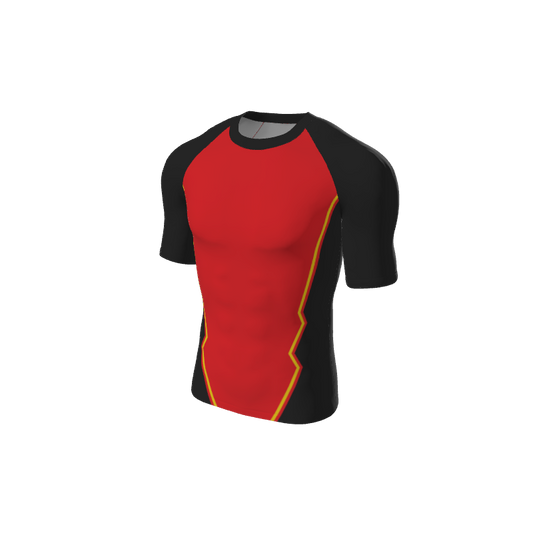 Retro Grappler Custom Jagged Short Sleeve Rash Guard. (x 1)