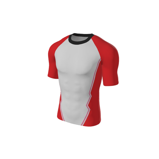 Retro Grappler Custom Jagged Short Sleeve Rash Guard. (x 1)