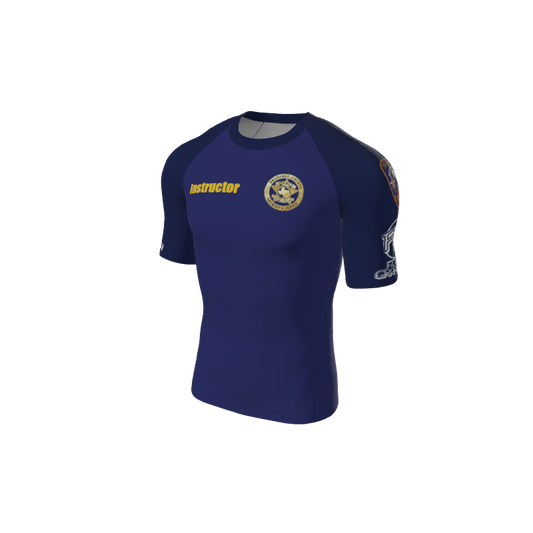 Retro Grappler Custom Single Color Short Sleeve Rash Guard. (x 1)