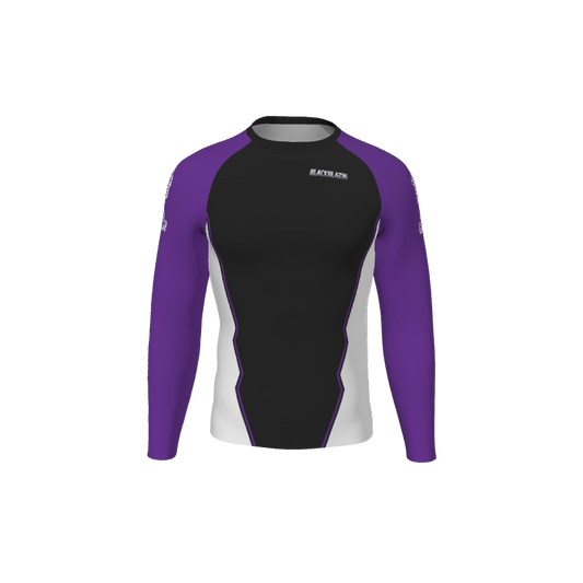 Retro Grappler Custom Jagged Long Sleeve Rash Guard. (x 1)