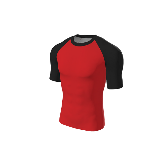 Retro Grappler Custom Single Color Short Sleeve Rash Guard. (x 1)