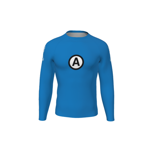 Retro Grappler Custom Single Color Long Sleeve Rash Guard. (x 1)