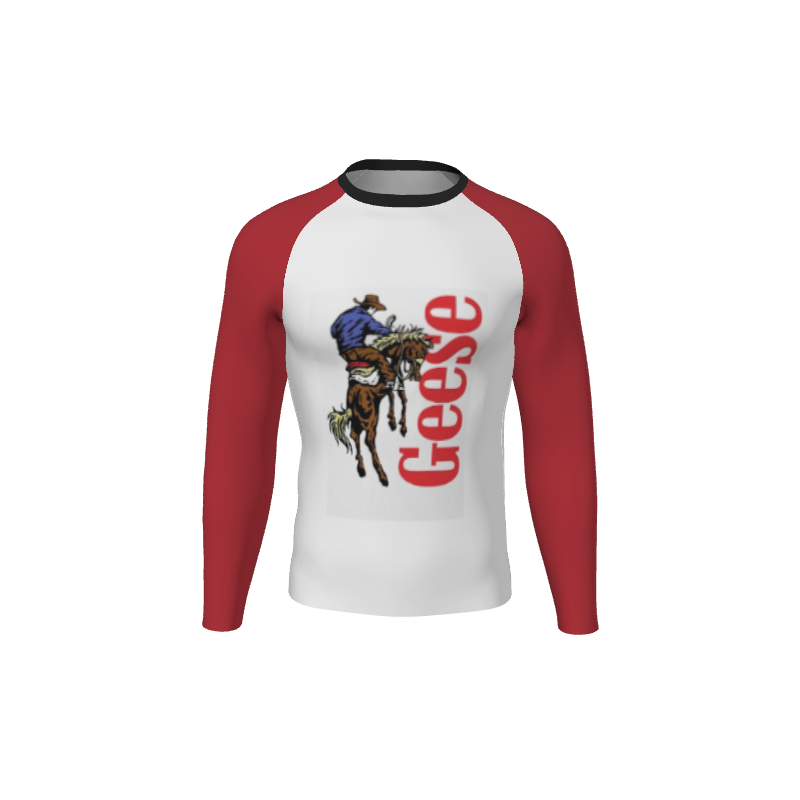 Retro Grappler Custom Halftone Long Sleeve Rash Guard. (x 1)