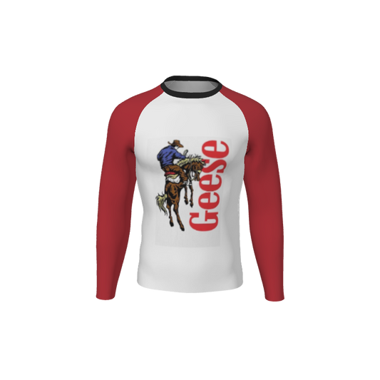 Retro Grappler Custom Halftone Long Sleeve Rash Guard. (x 1)