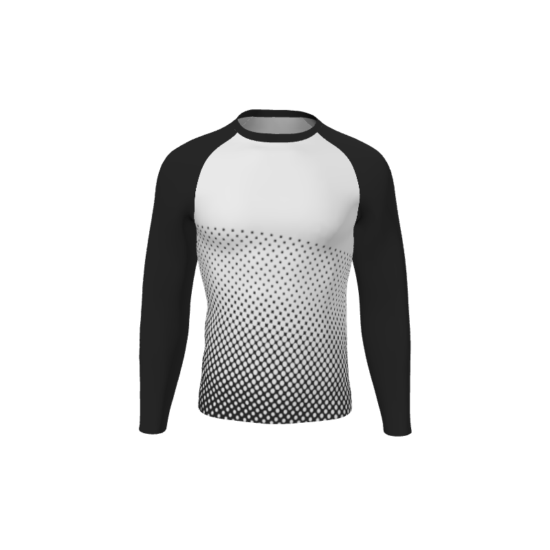 Retro Grappler Custom Halftone Long Sleeve Rash Guard. (x 1)