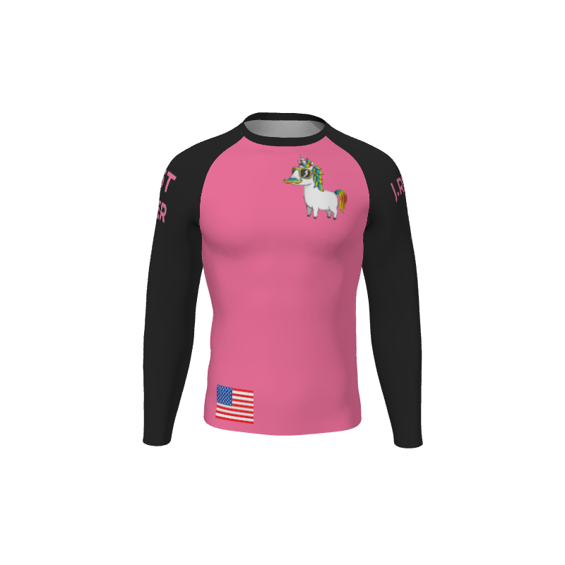 Retro Grappler Custom Single Color Long Sleeve Rash Guard. (x 1)