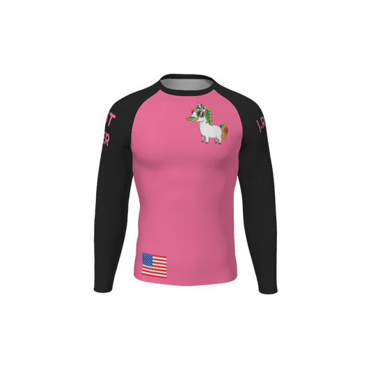 Retro Grappler Custom Single Color Long Sleeve Rash Guard. (x 1)