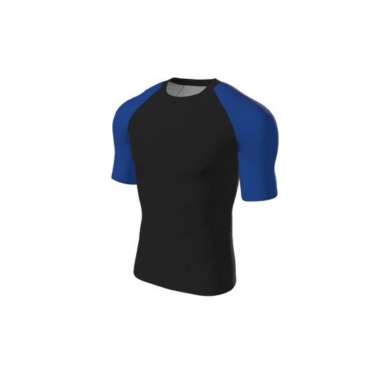 Retro Grappler Custom Jagged Short Sleeve Rash Guard. (x 1)