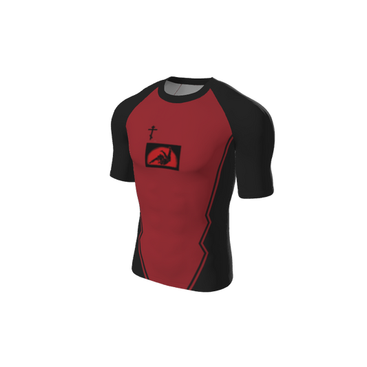 Retro Grappler Custom Jagged Short Sleeve Rash Guard. (x 1)