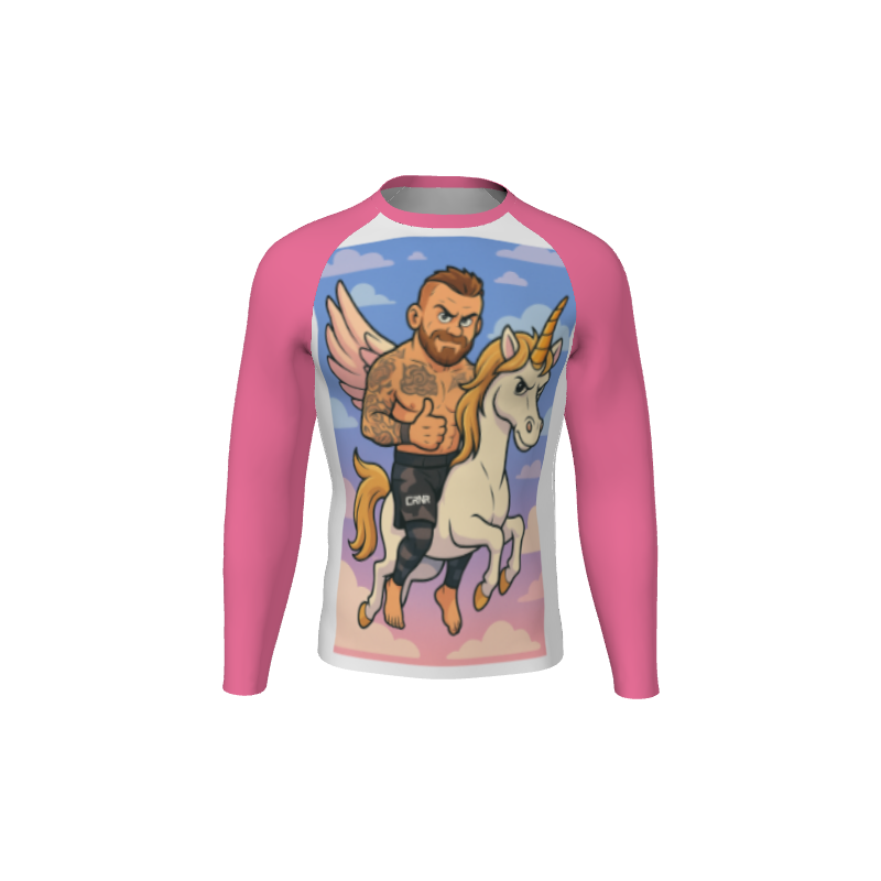 Retro Grappler Custom Halftone Long Sleeve Rash Guard. (x 1)