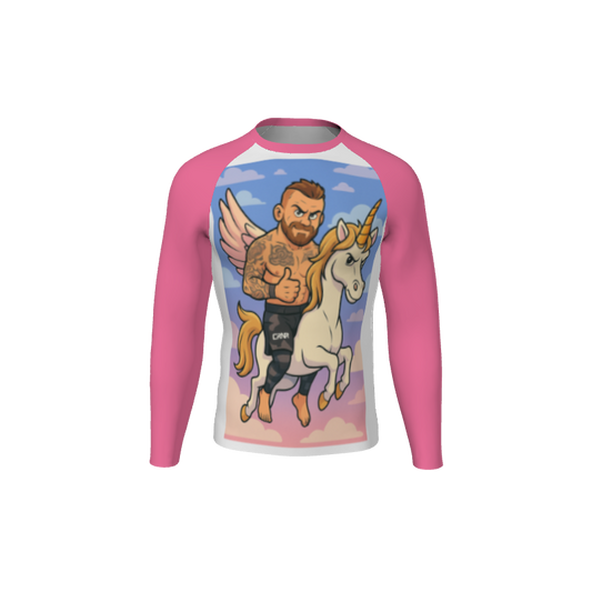 Retro Grappler Custom Halftone Long Sleeve Rash Guard. (x 1)