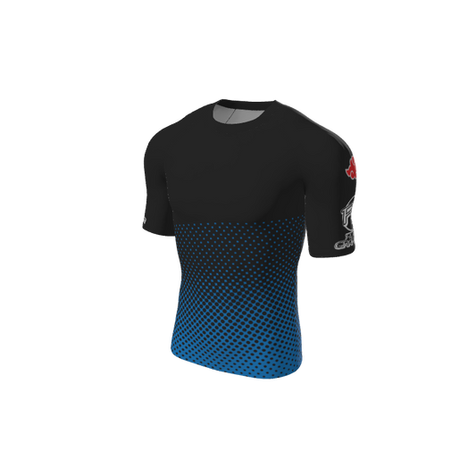 Retro Grappler Custom Halftone Short Sleeve Rash Guard. (x 1)