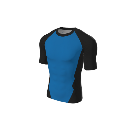 Retro Grappler Custom Jagged Short Sleeve Rash Guard. (x 1)