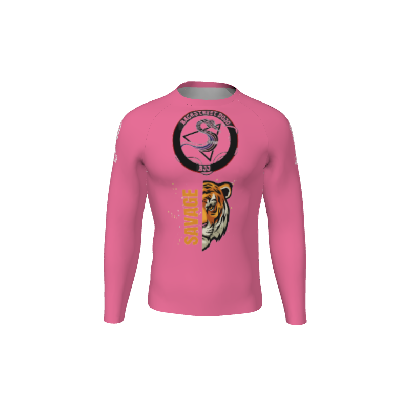 Retro Grappler Custom Single Color Long Sleeve Rash Guard. (x 1)