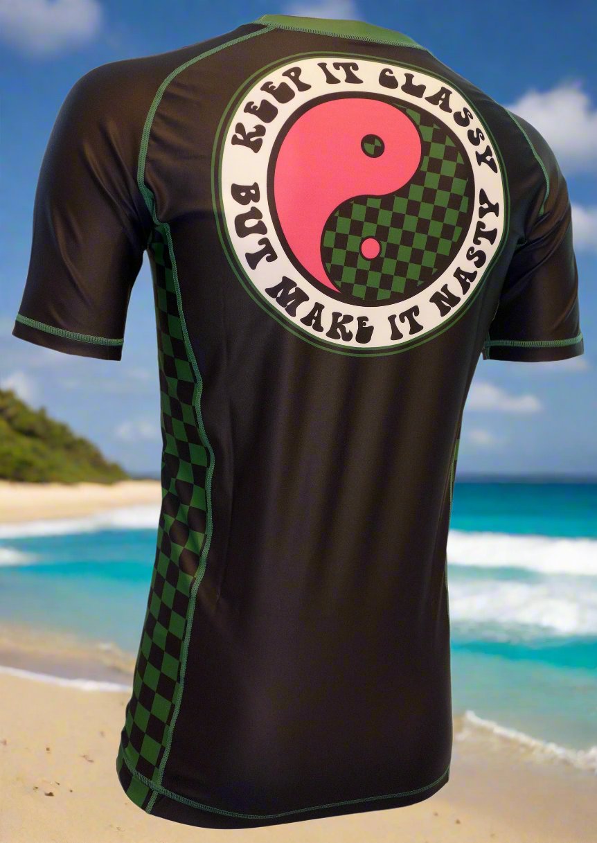 Funky Rash Guards Wave Hugger Classy and Nasty Rash Guard