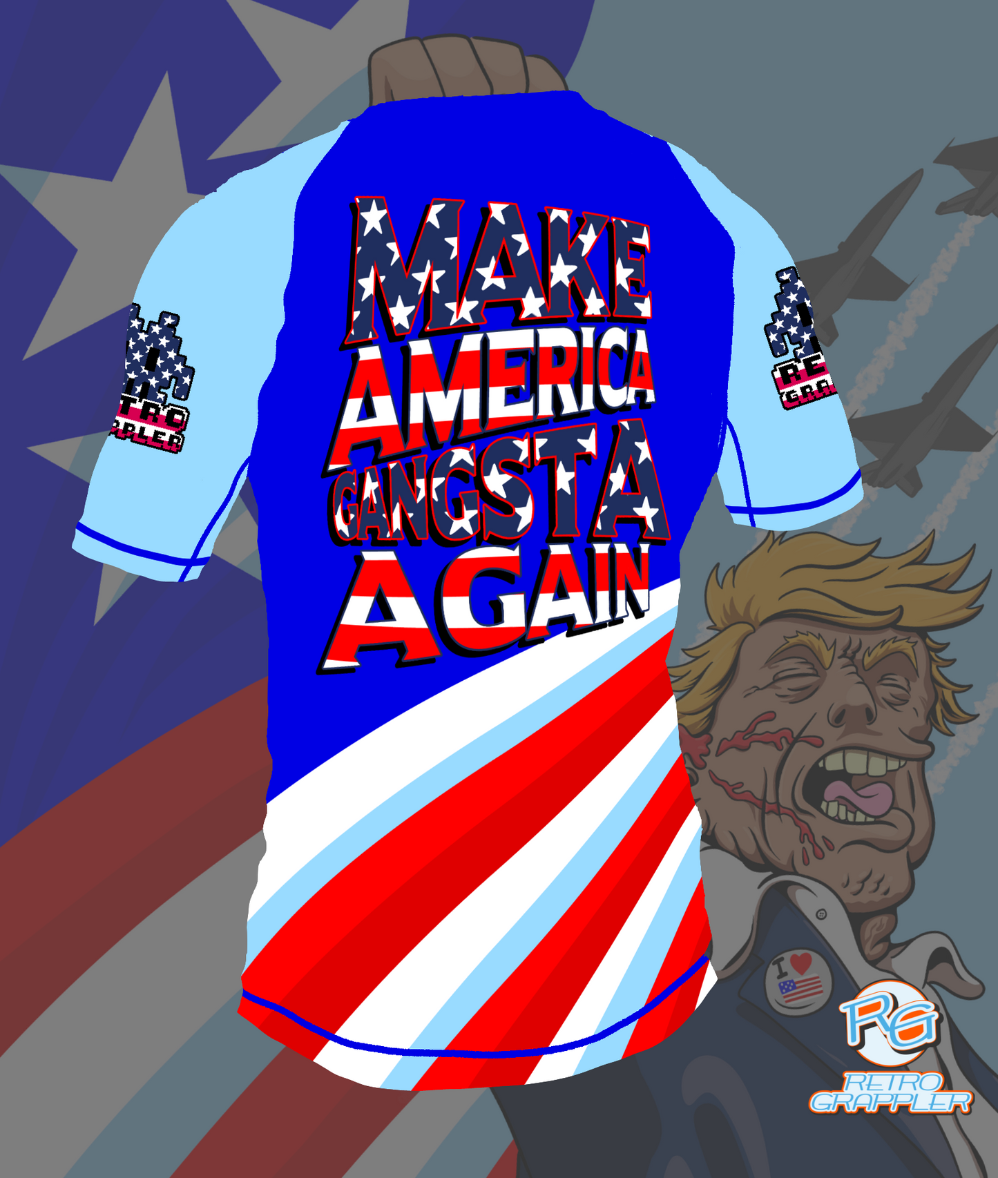 Make America Gangsta Again Trump Rash Guard