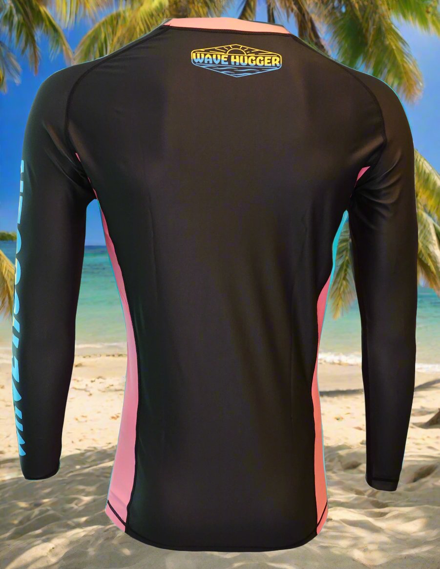 Wave Hugger Pink Panel Rash Guard