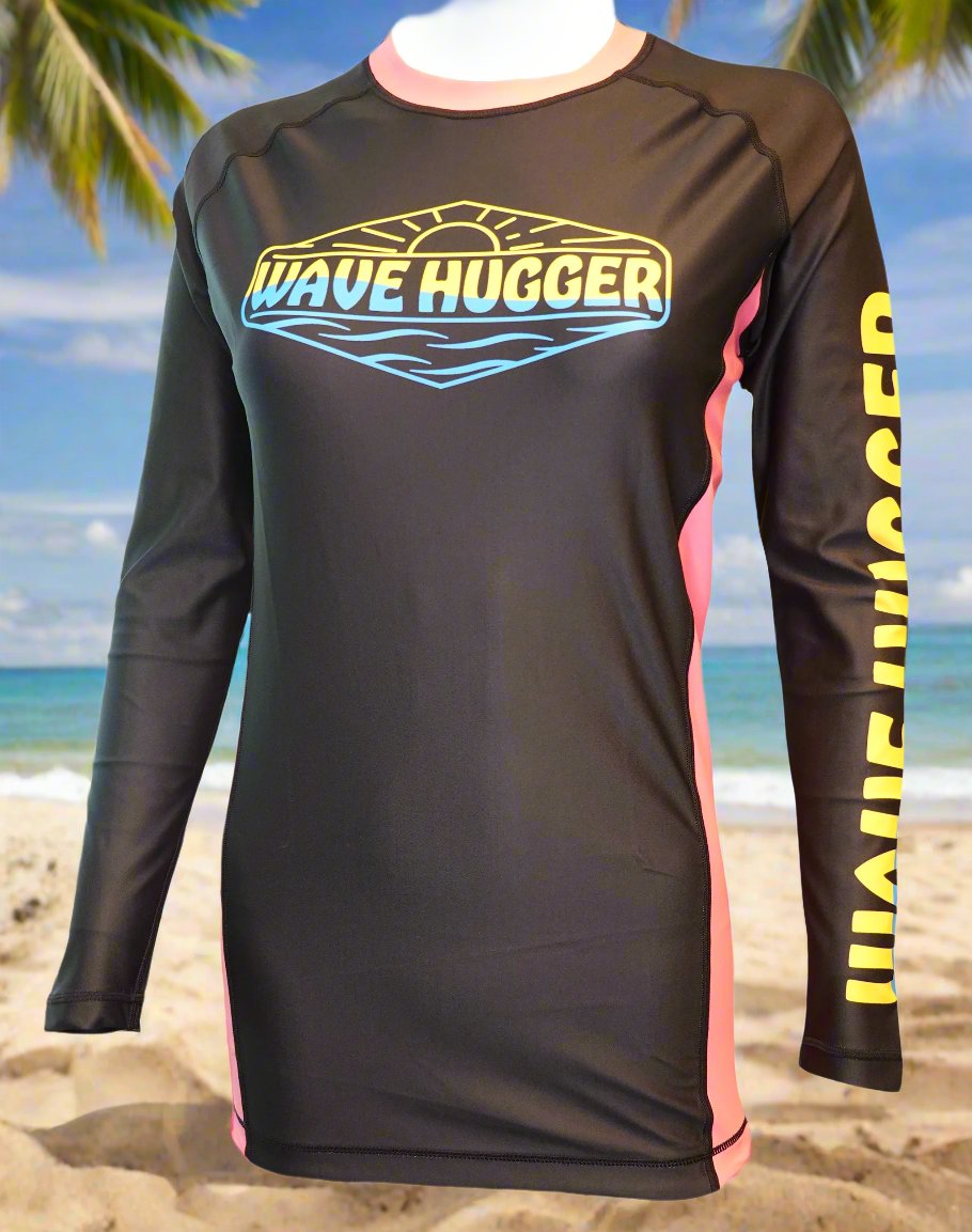 Camiseta de protección contra erupciones Wave Hugger con panel rosa