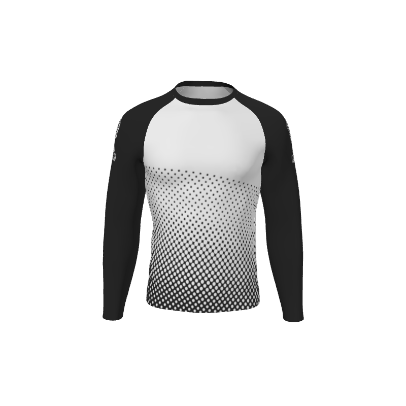 Retro Grappler Custom Halftone Long Sleeve Rash Guard. (x 6)